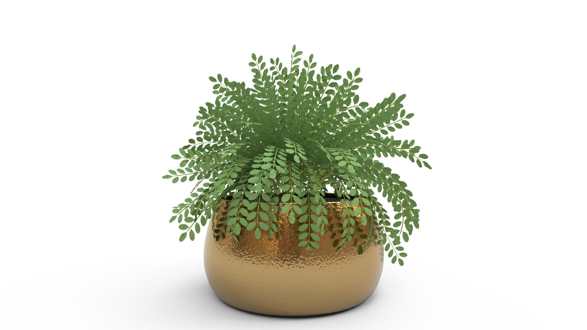 Hammered Metal Planter 3D model_5