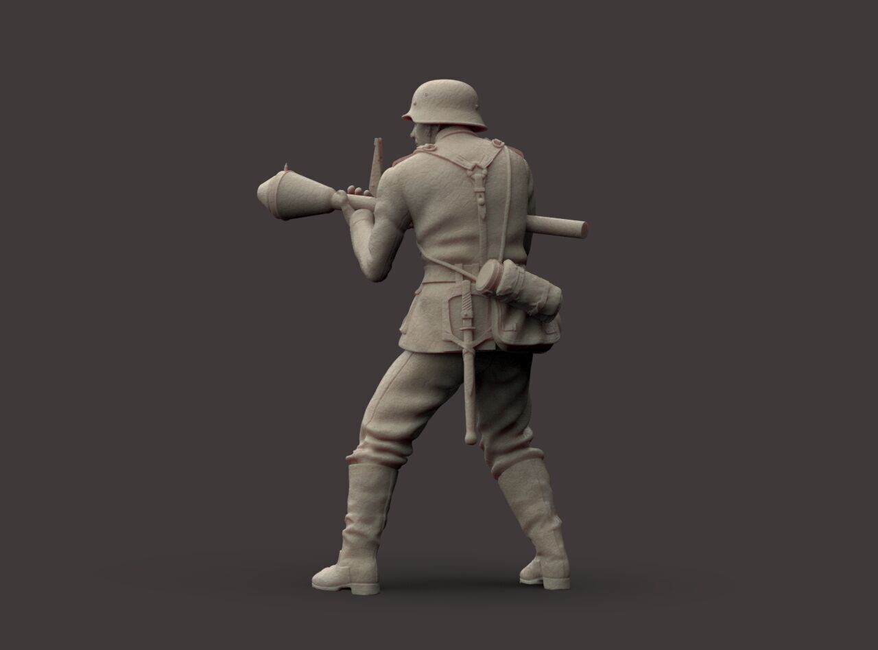 German Soldier and Faustpatrone 3D print model_25