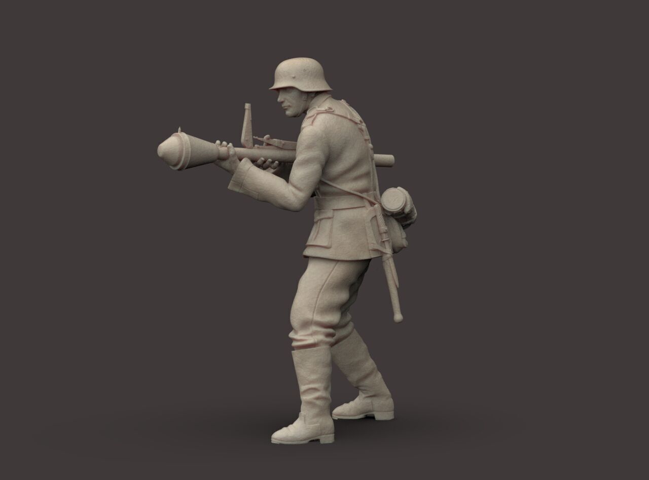 German Soldier and Faustpatrone 3D print model_10