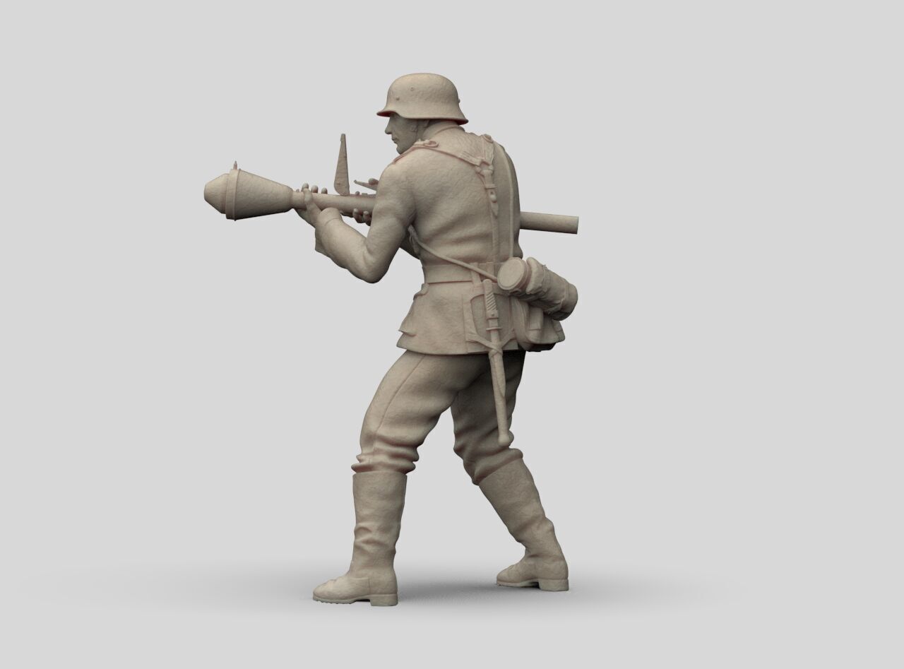 German Soldier and Faustpatrone 3D print model_1