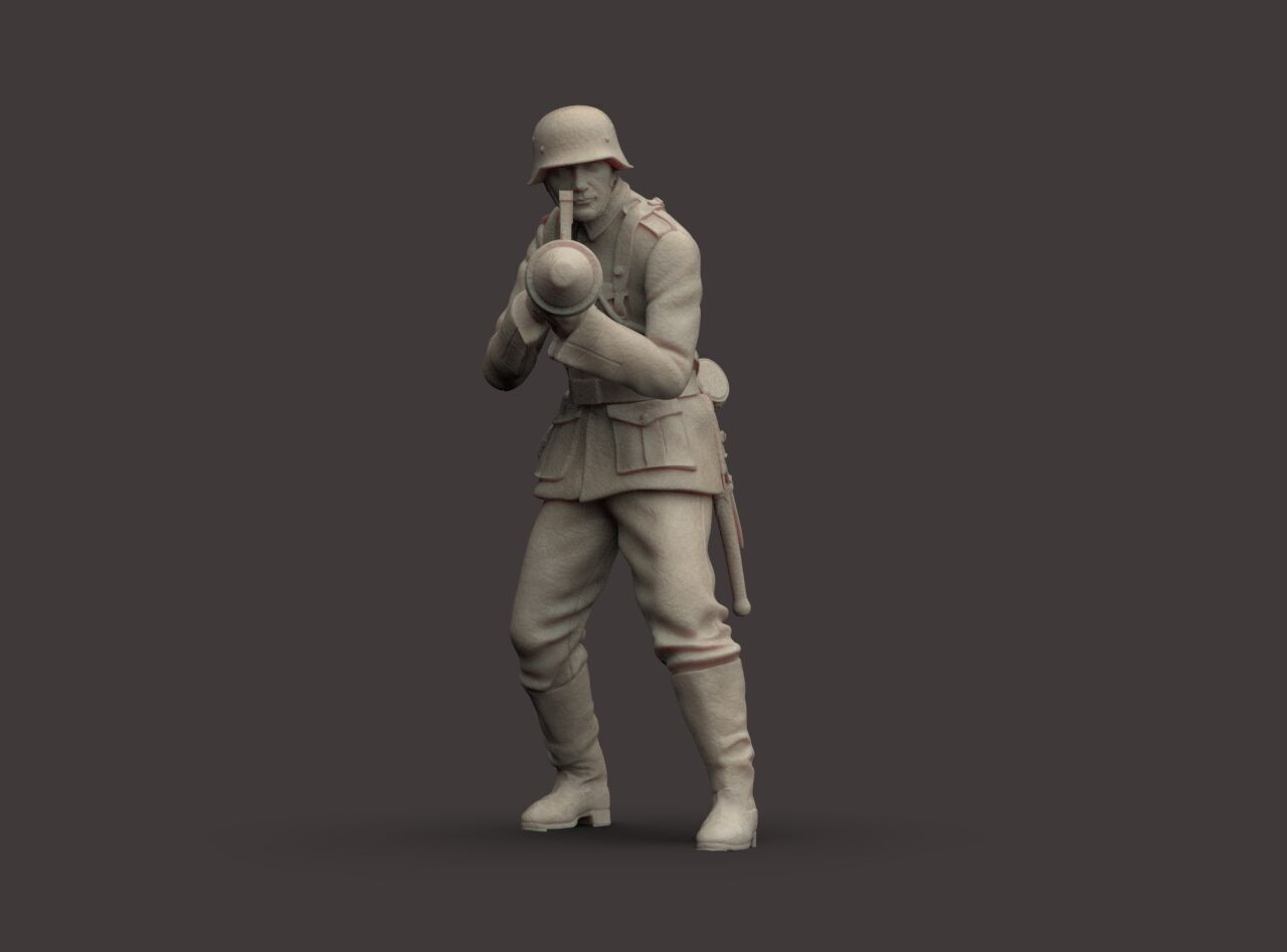 German Soldier and Faustpatrone 3D print model_19