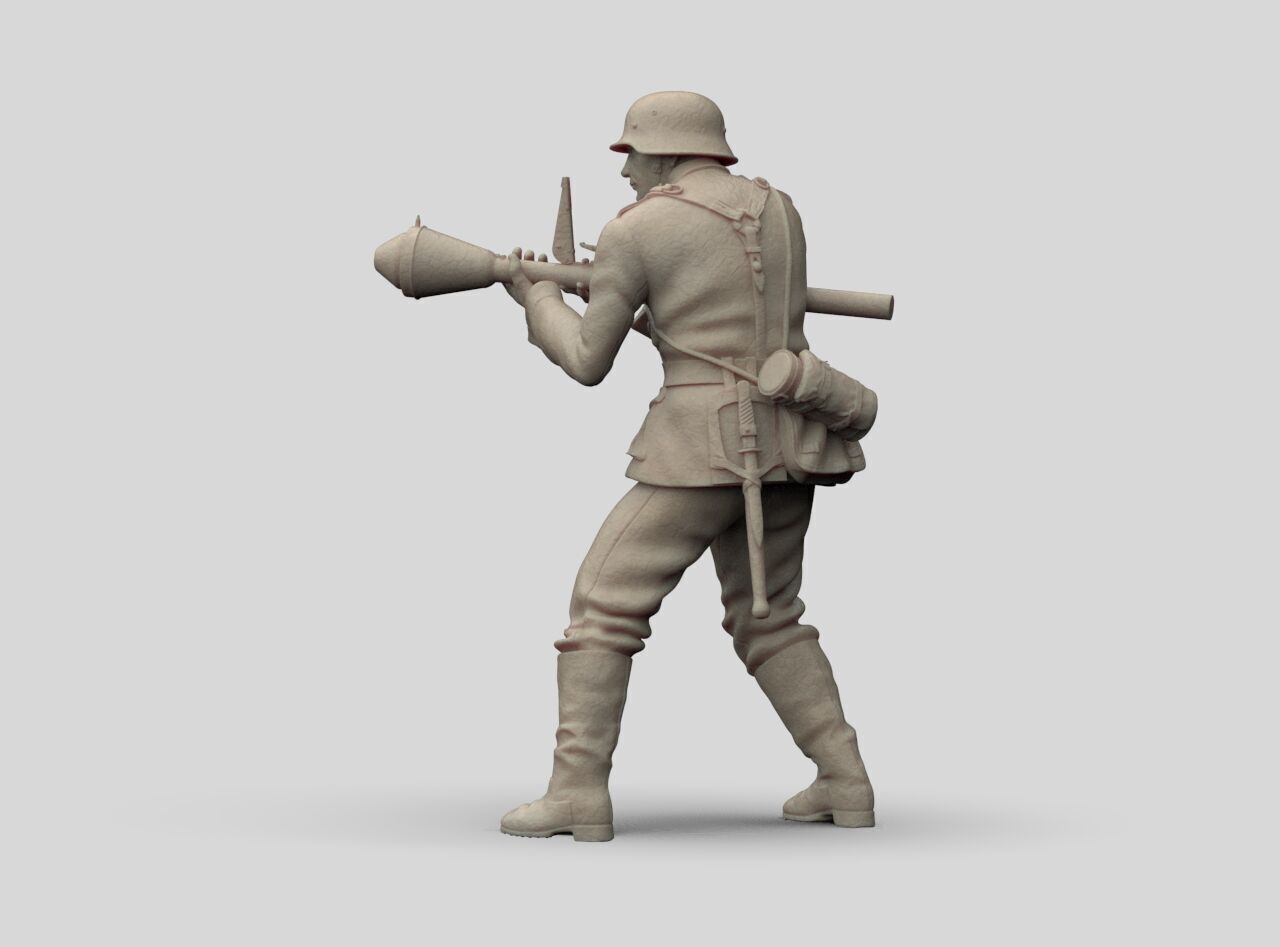German Soldier and Faustpatrone 3D print model_35