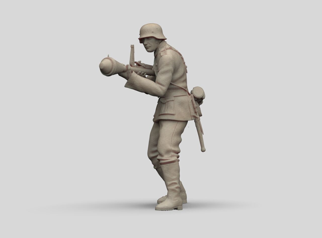 German Soldier and Faustpatrone 3D print model_7