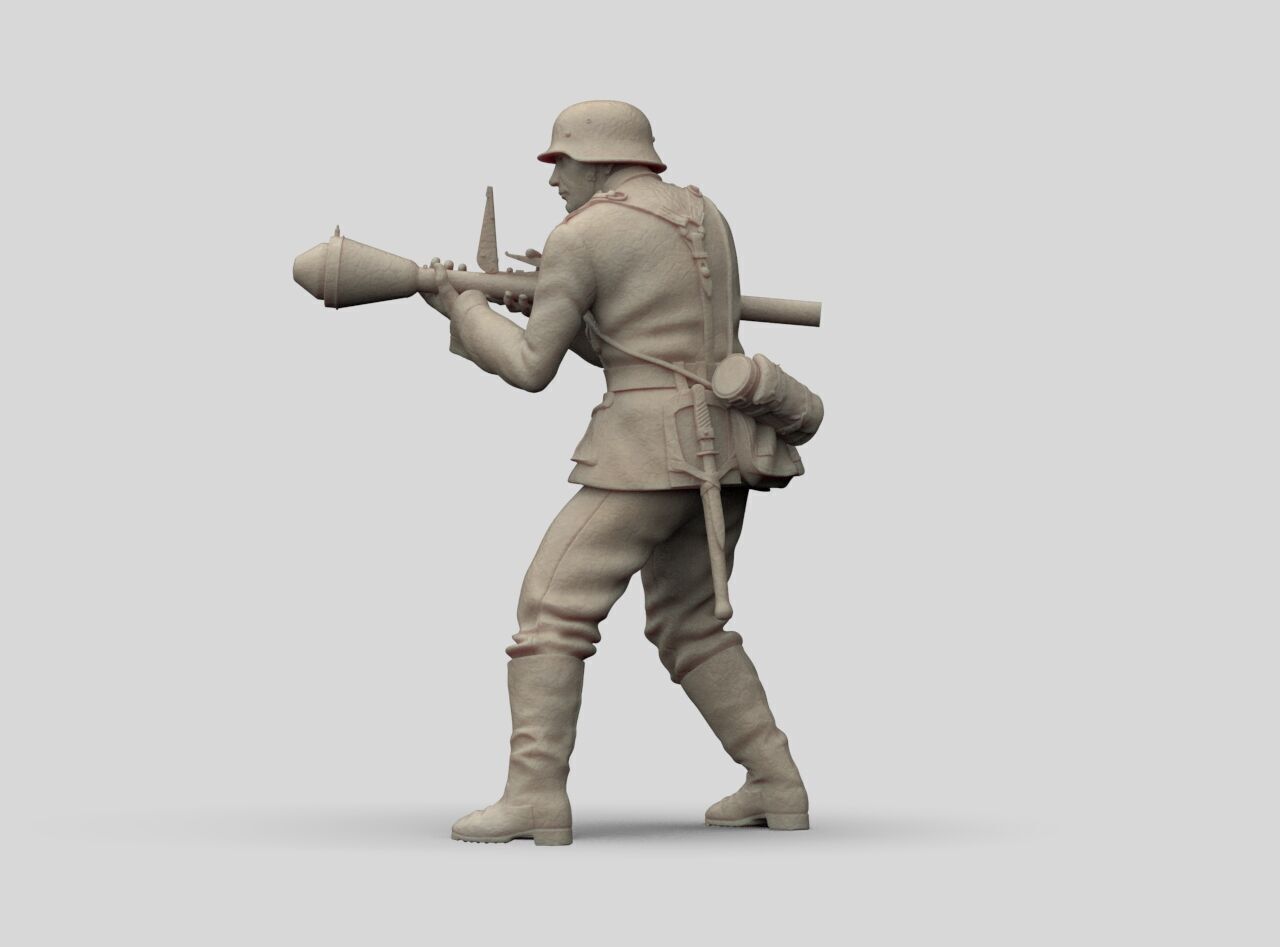 German Soldier and Faustpatrone 3D print model_30