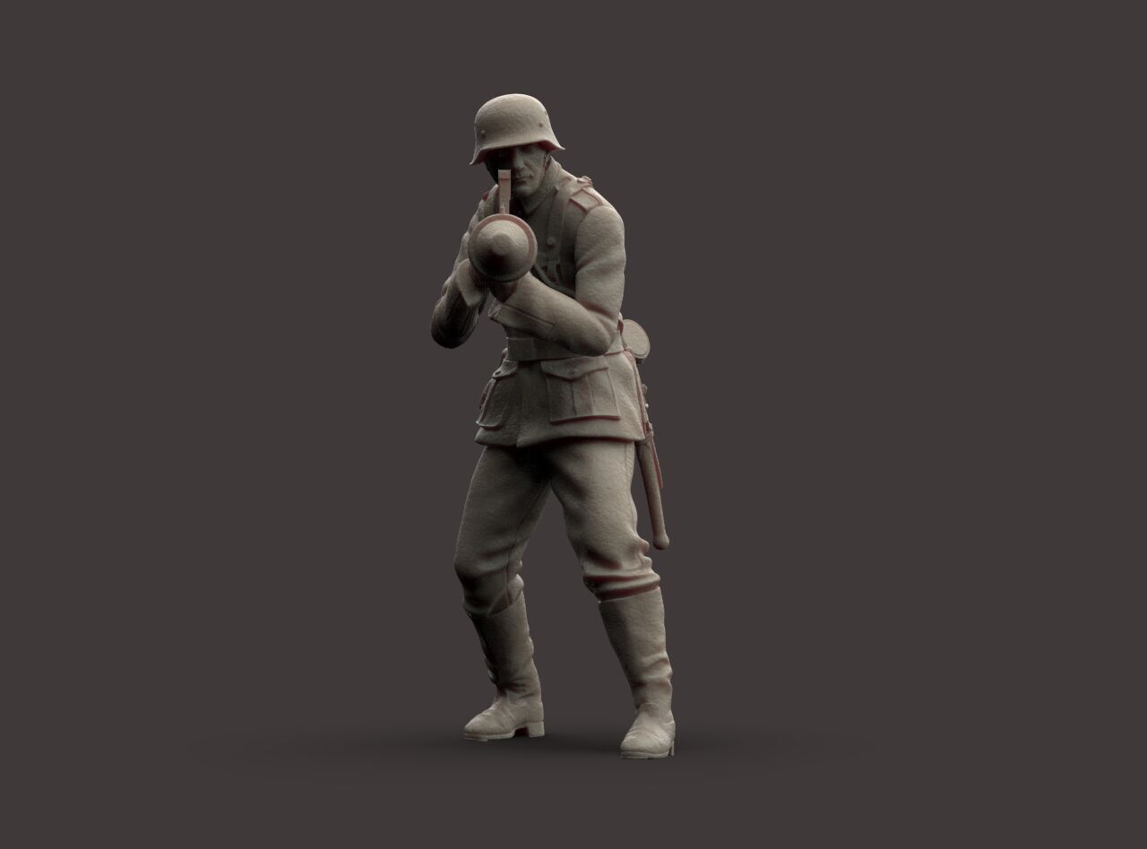 German Soldier and Faustpatrone 3D print model_11