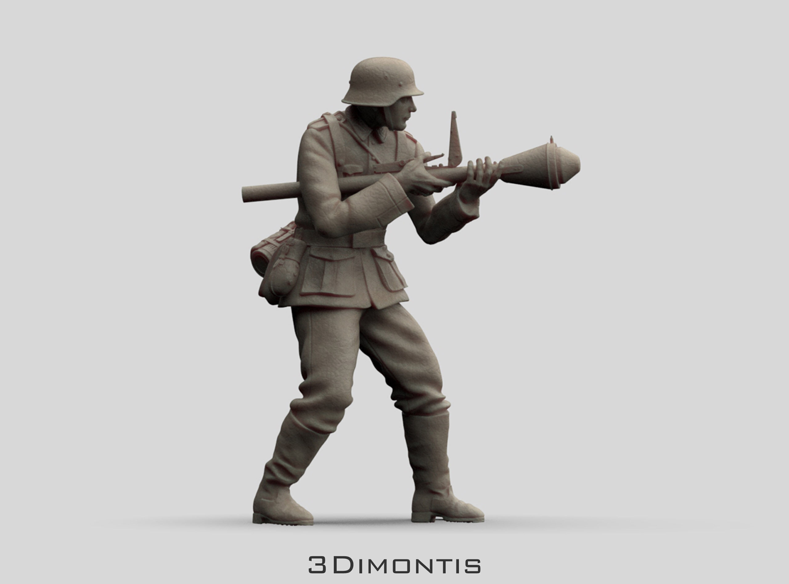German Soldier and Faustpatrone 3D print model_36