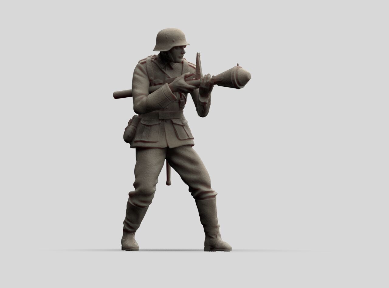 German Soldier and Faustpatrone 3D print model_23