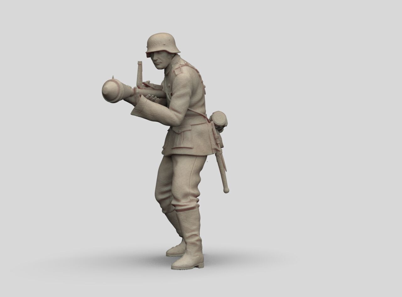 German Soldier and Faustpatrone 3D print model_17