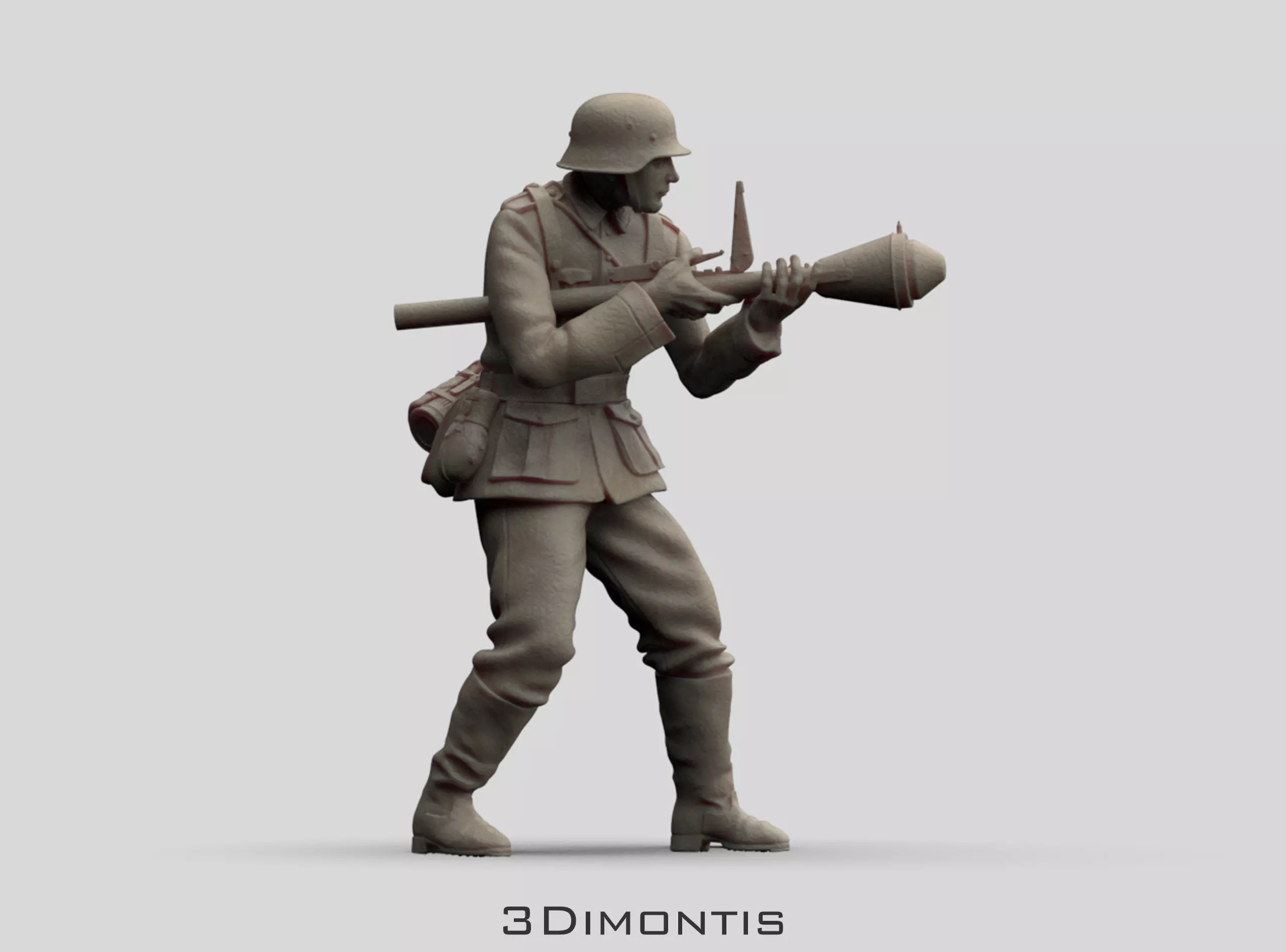 German Soldier and Faustpatrone 3D print model_0