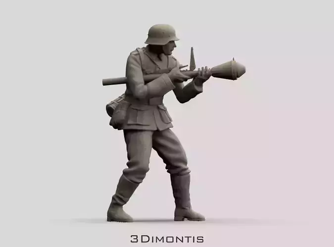 German Soldier and Faustpatrone 3D print model