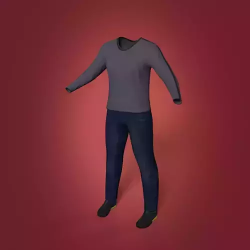 LowPoly Man Clothes - Shirt - T-Shirt - Pants - Running Shoes