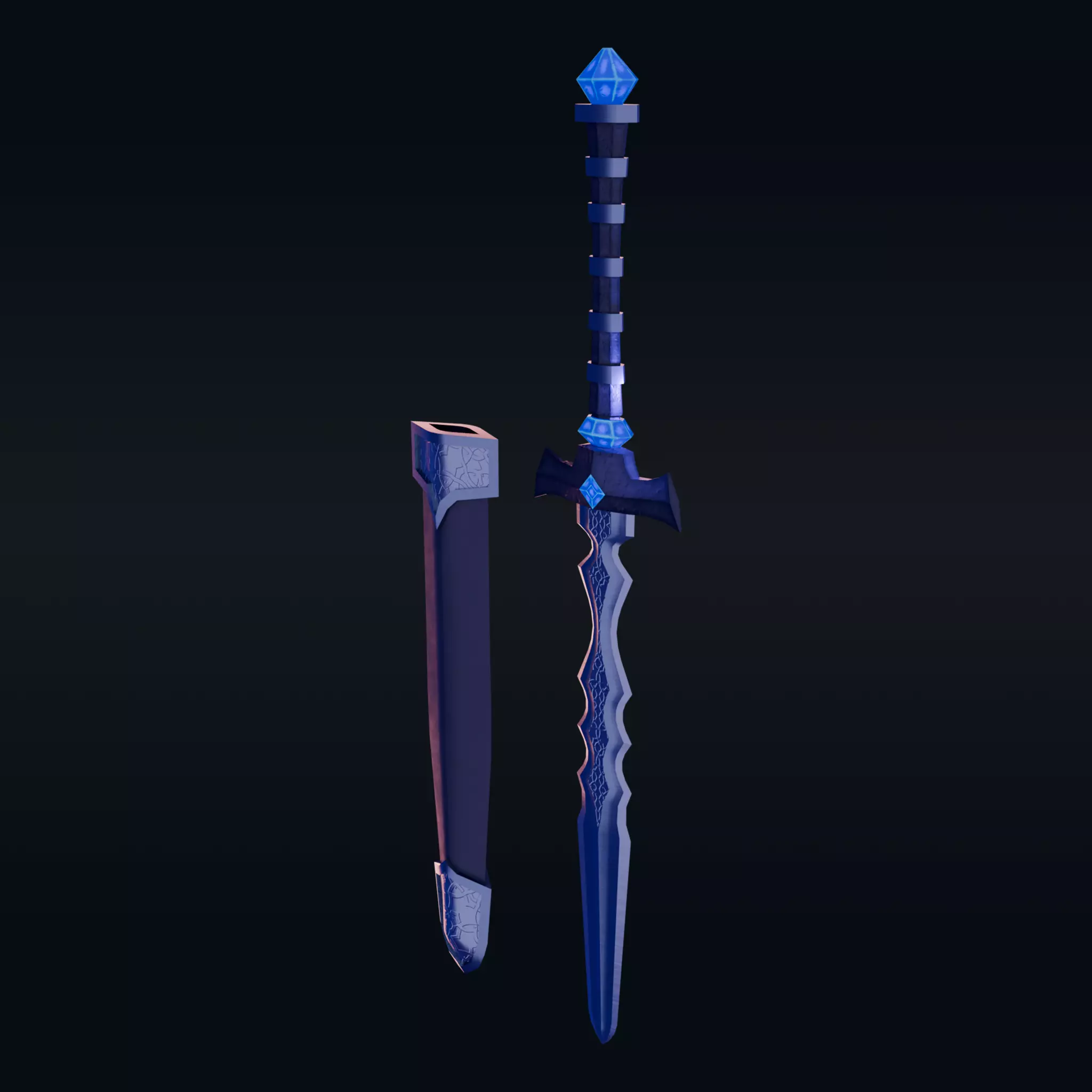 Dagger Dark Fantasy Low-poly 3D model_0