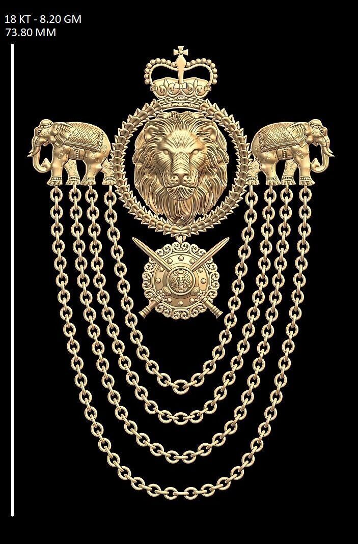 lion pendent 3D print model 3D print model_4