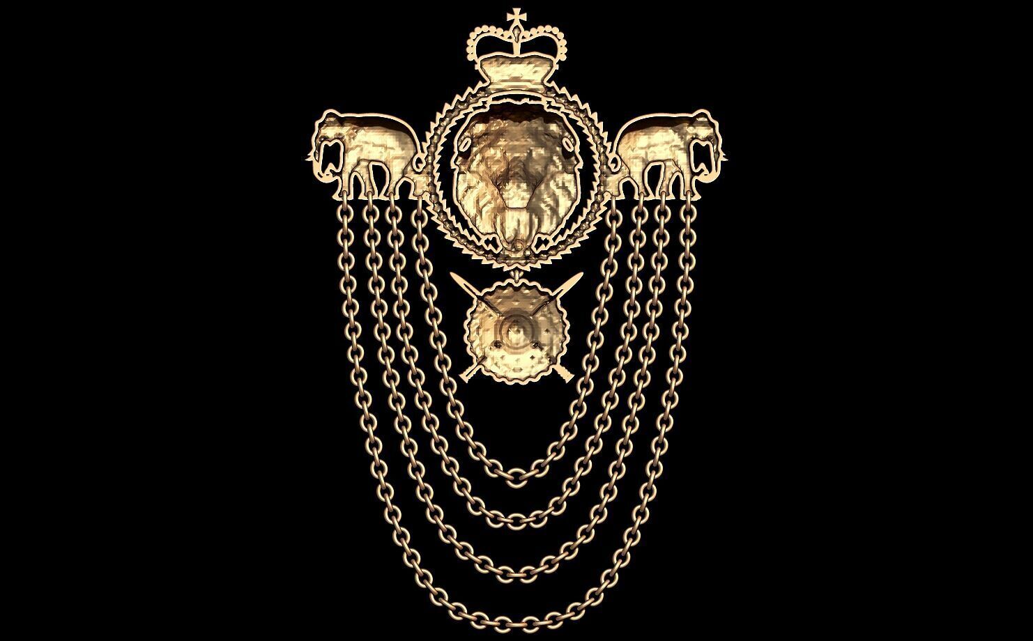 lion pendent 3D print model 3D print model_3