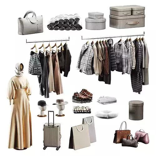 Clothes for the wardrobe Low-poly 3D model 2