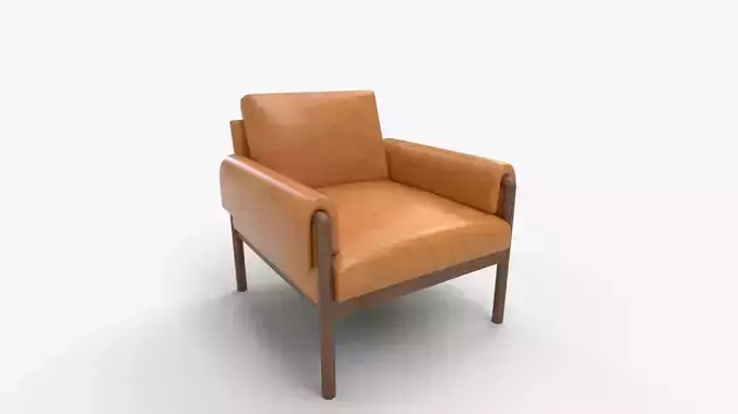 Henry Vegan Leather Armchair 3D model