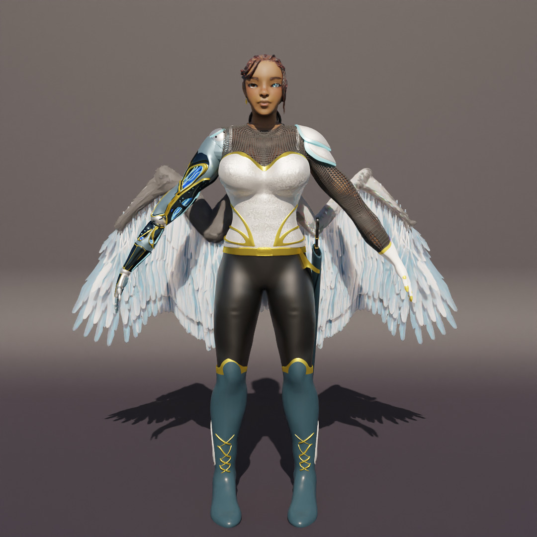 Cyborg Female Character 3D model_7