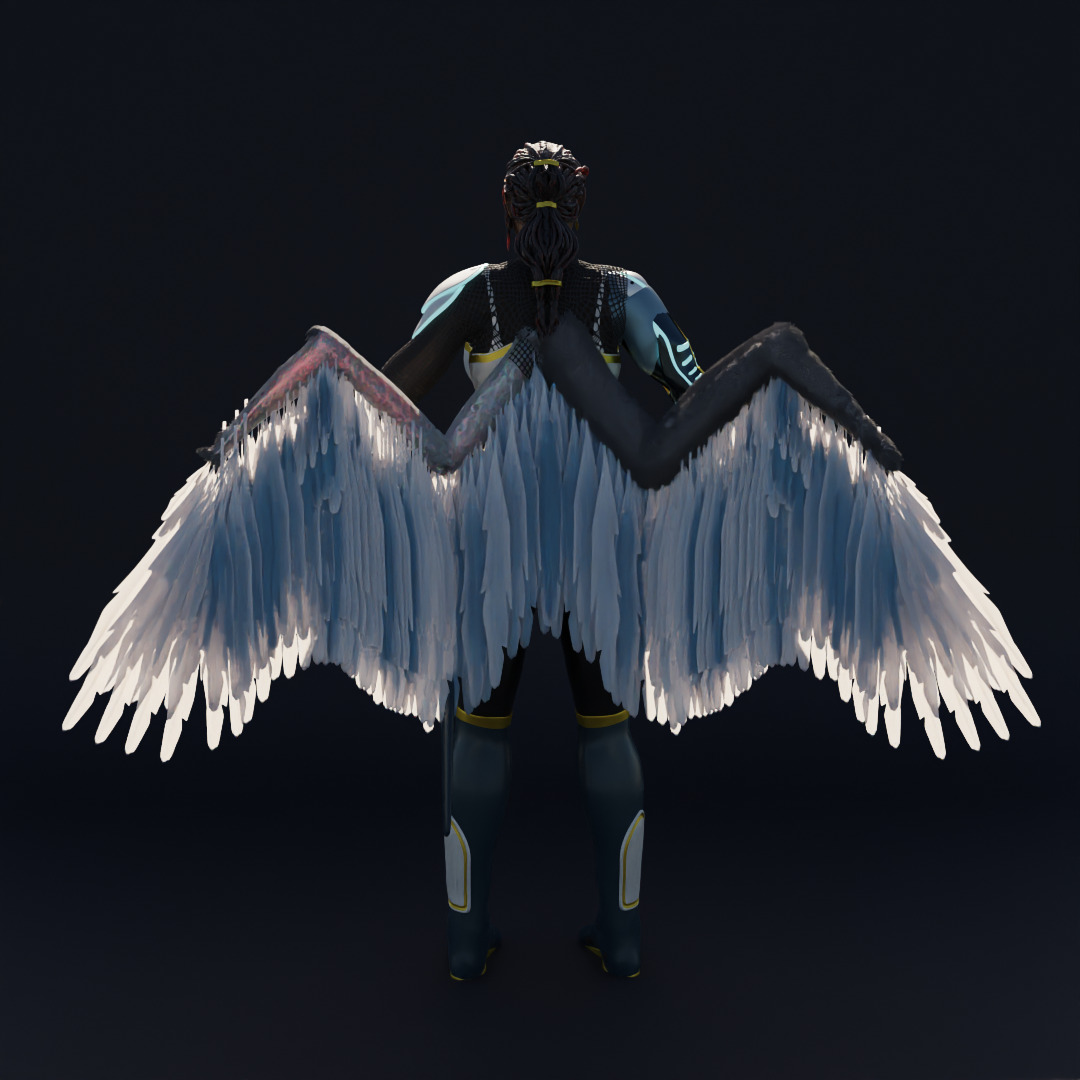 Cyborg Female Character 3D model_9