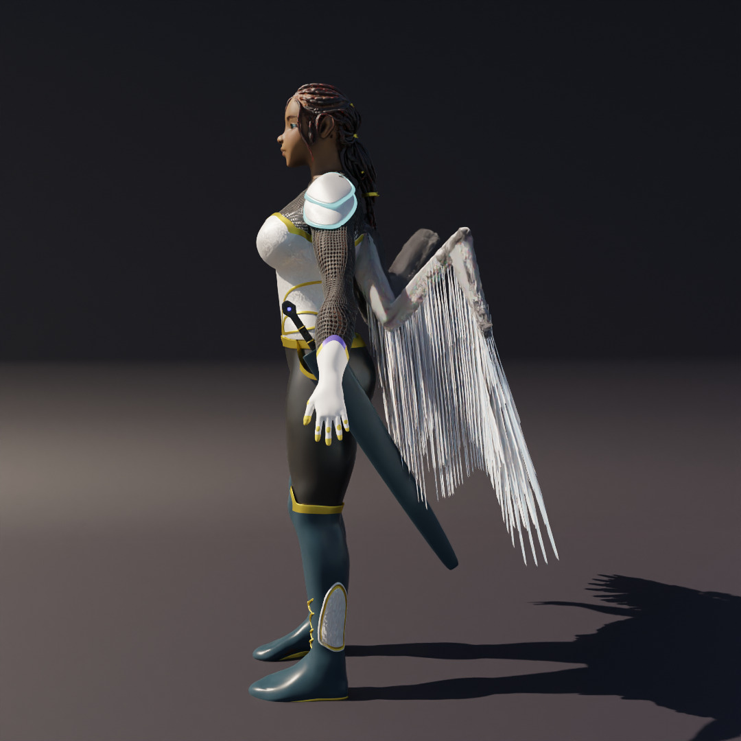 Cyborg Female Character 3D model_8