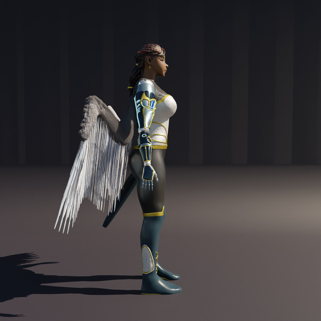 Cyborg Female Character 3D model_10