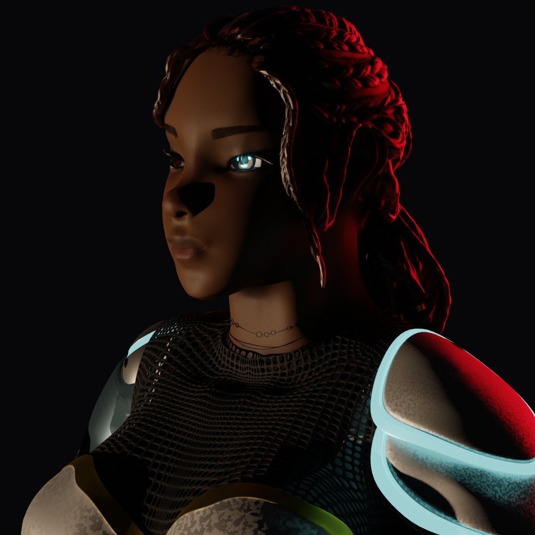 Cyborg Female Character 3D model_3