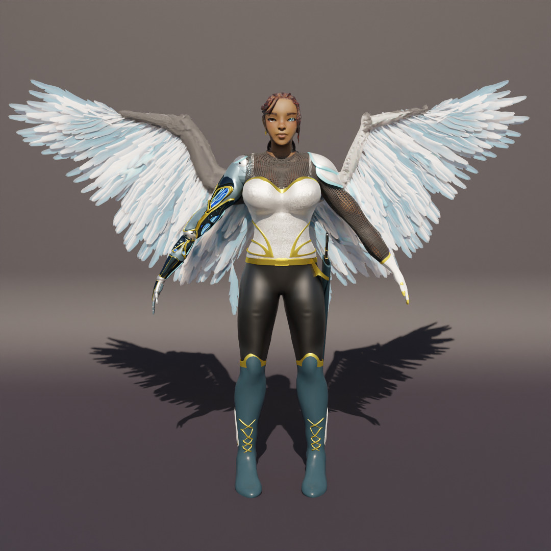 Cyborg Female Character 3D model_6