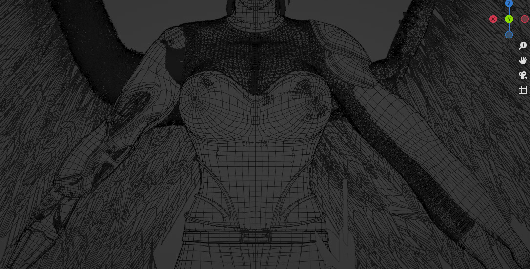 Cyborg Female Character 3D model_17