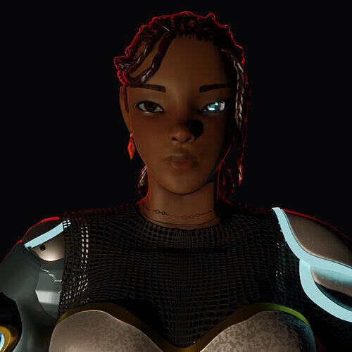  Cyborg Female Character 3D model
