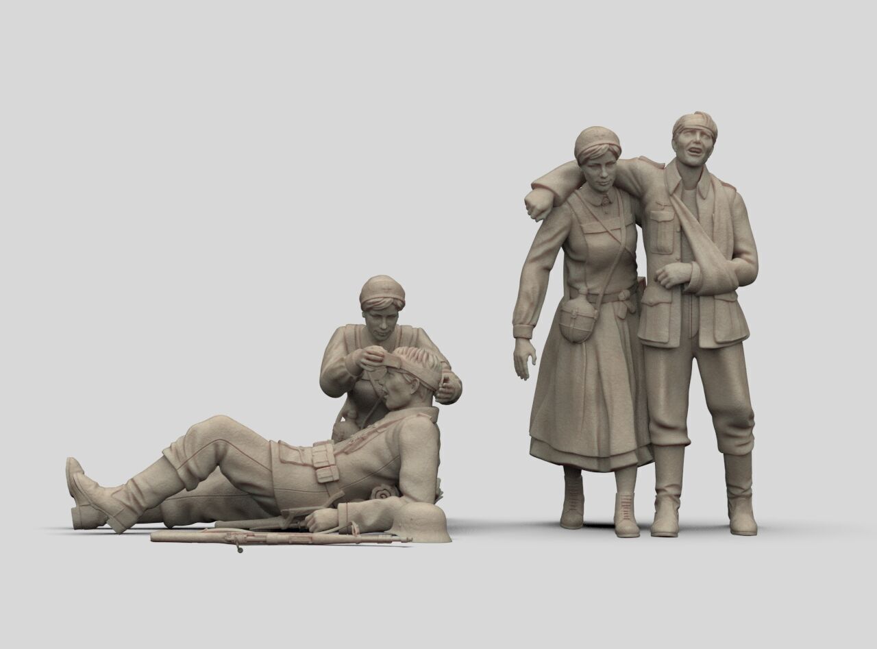 German Soldiers and Nurses 3D print model_14