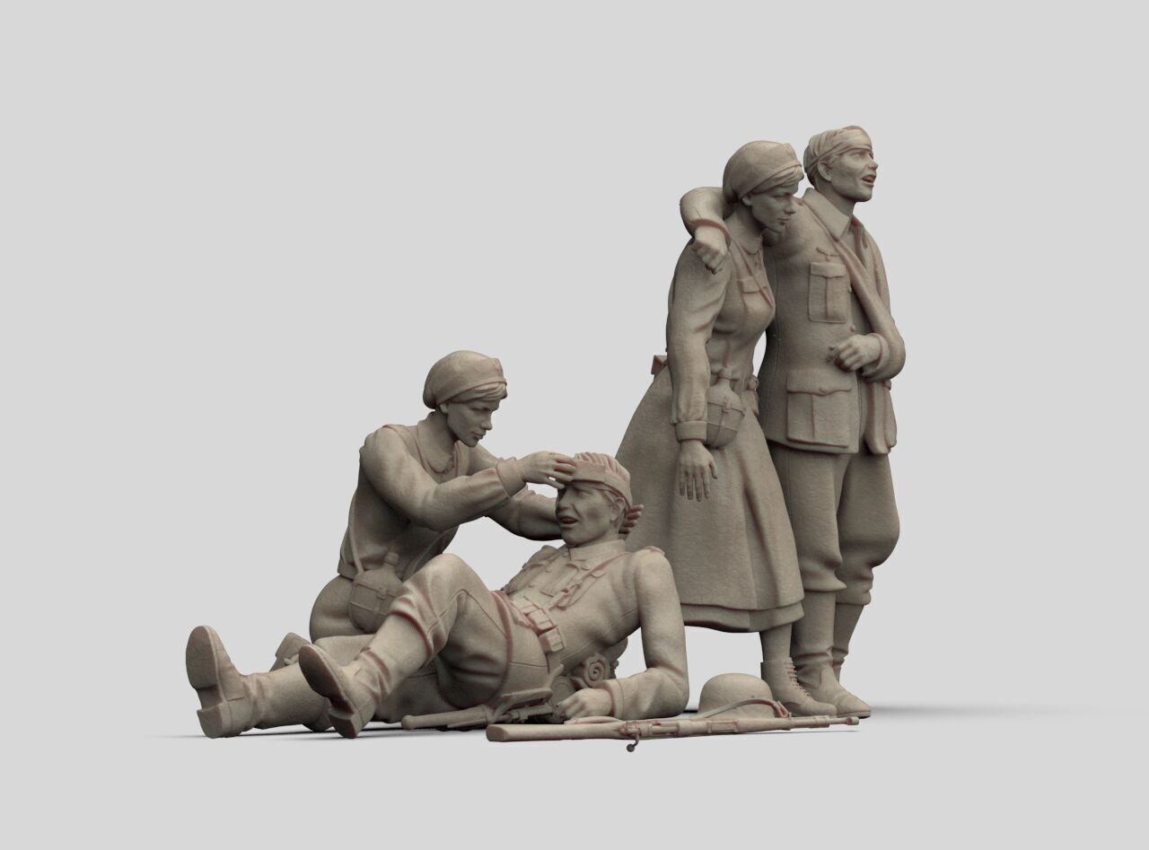 German Soldiers and Nurses 3D print model_17