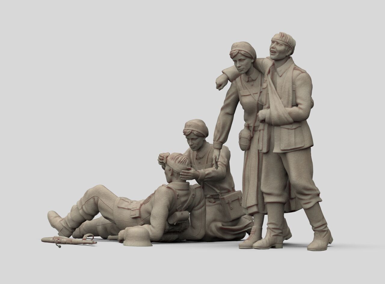 German Soldiers and Nurses 3D print model_22