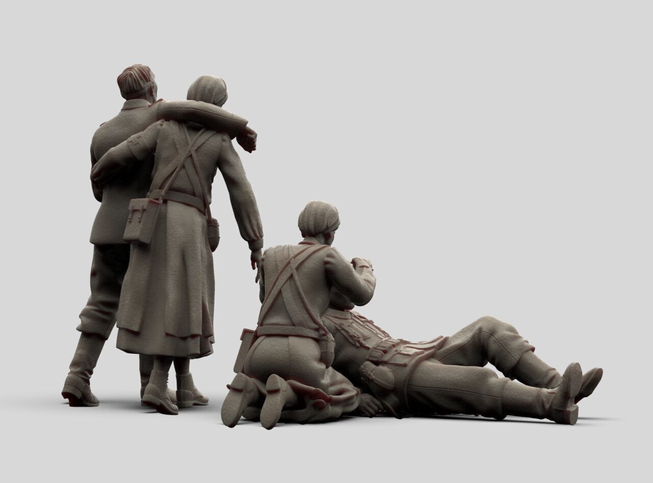 German Soldiers and Nurses 3D print model_16
