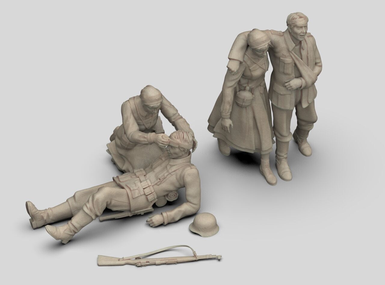 German Soldiers and Nurses 3D print model_19
