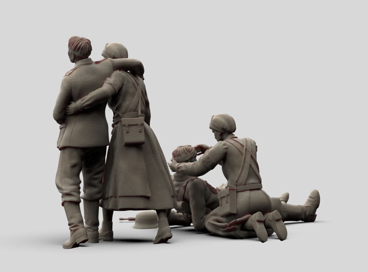 German Soldiers and Nurses 3D print model_20