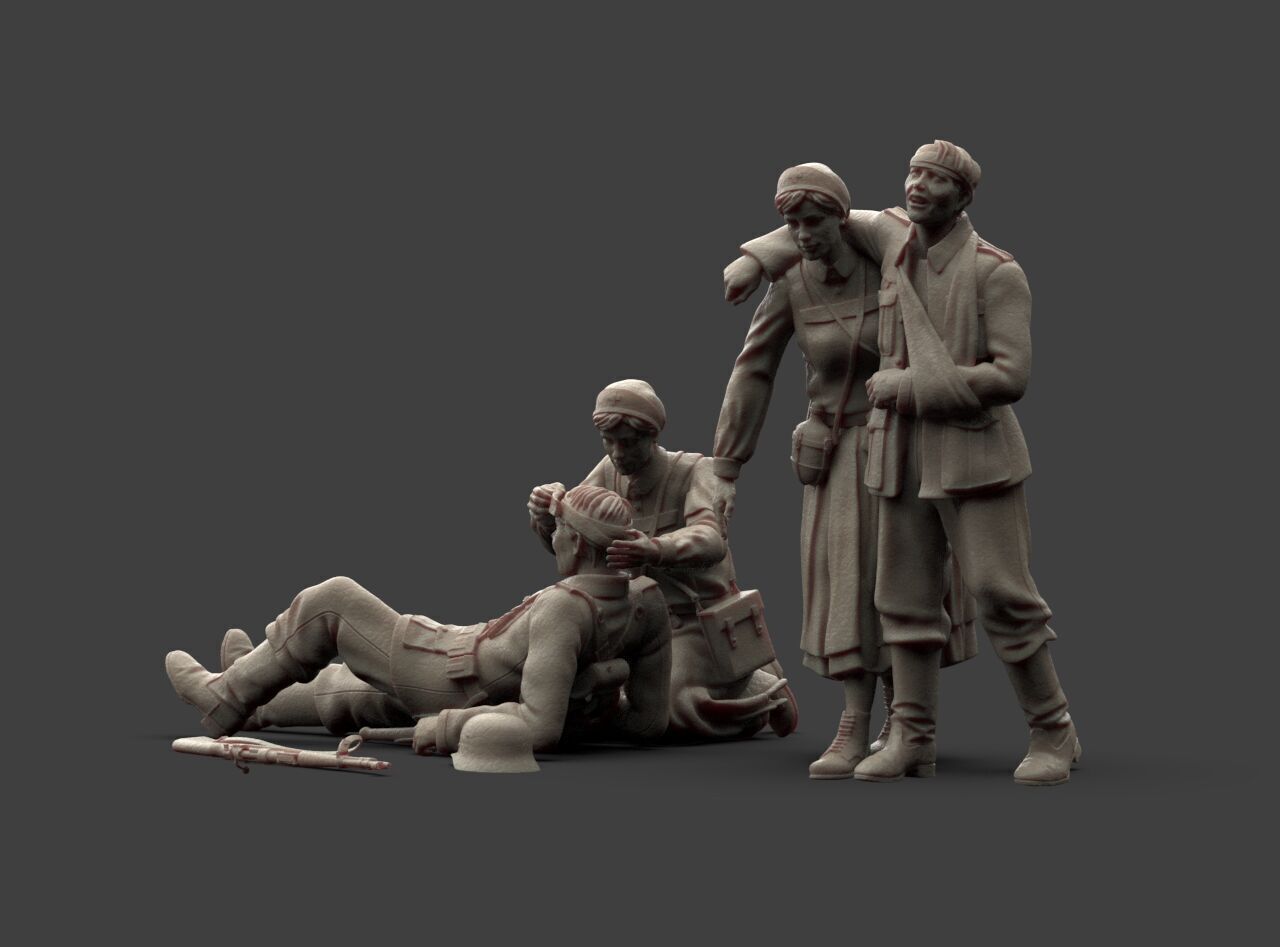 German Soldiers and Nurses 3D print model_11