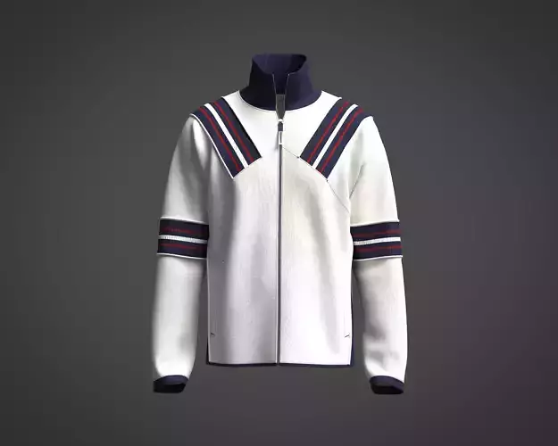 Mens High neck jacket with cut and sew color block