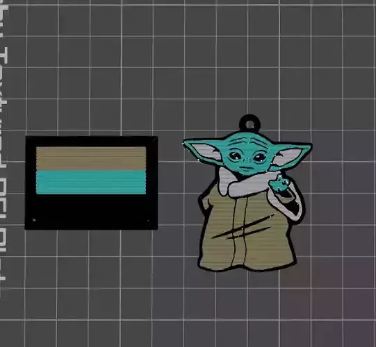 Grogu keychain 3D print model