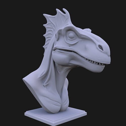 Chasmosaurus Dinosaur Bust 3D STL Printable - Bust 3D Model STL 3D print model