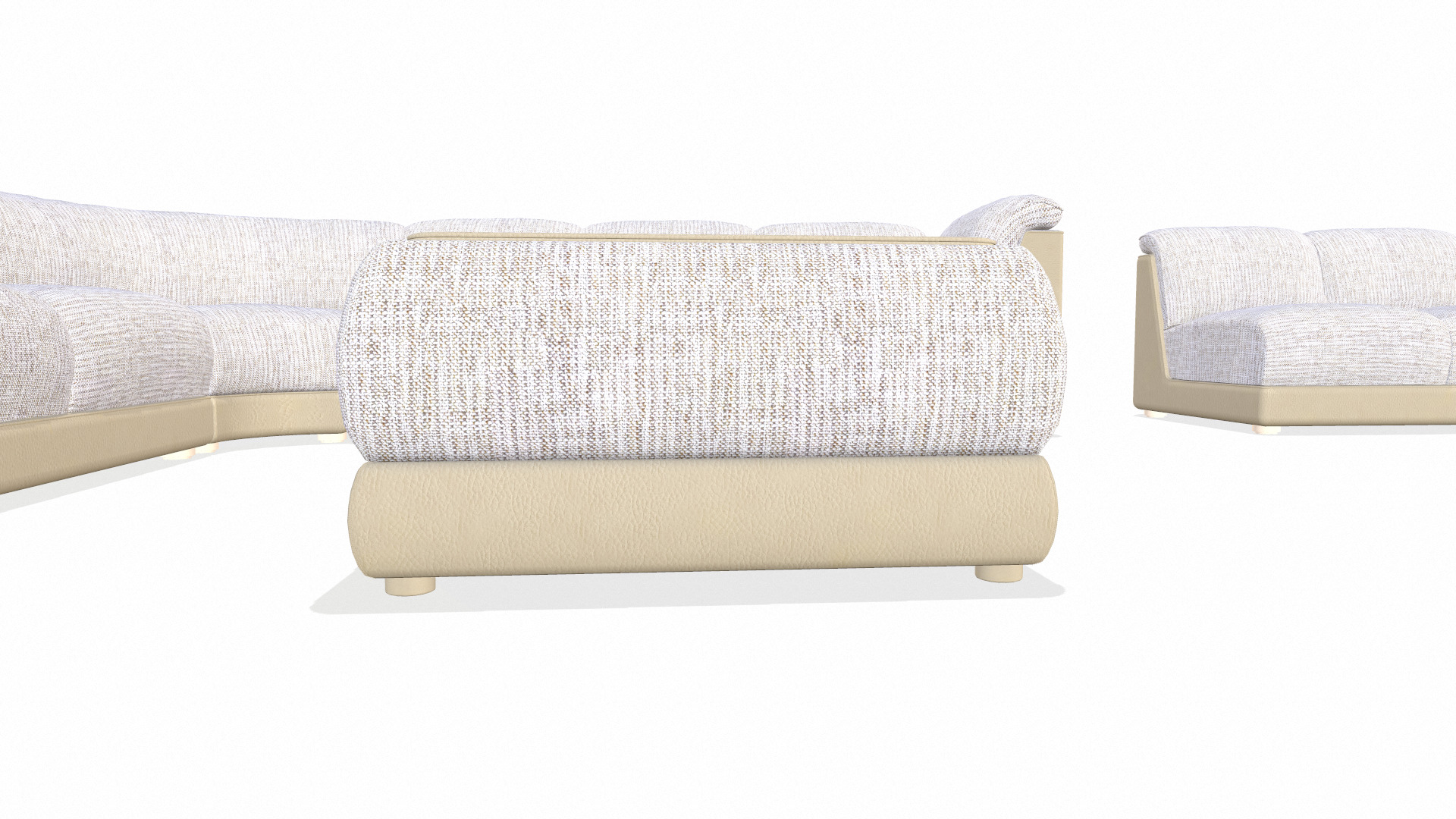 Sectional Sofa Set Low-poly 3D model_5