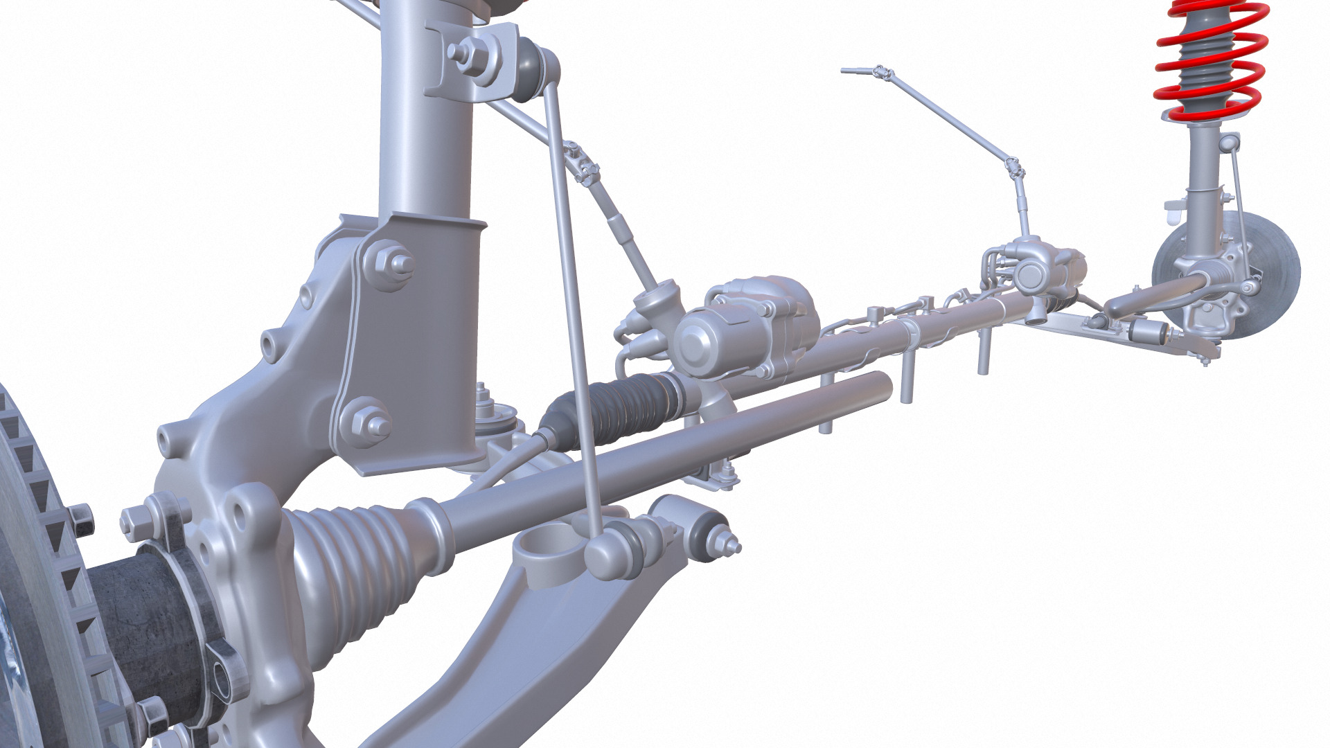 Steering and Suspension Low-poly 3D model_6