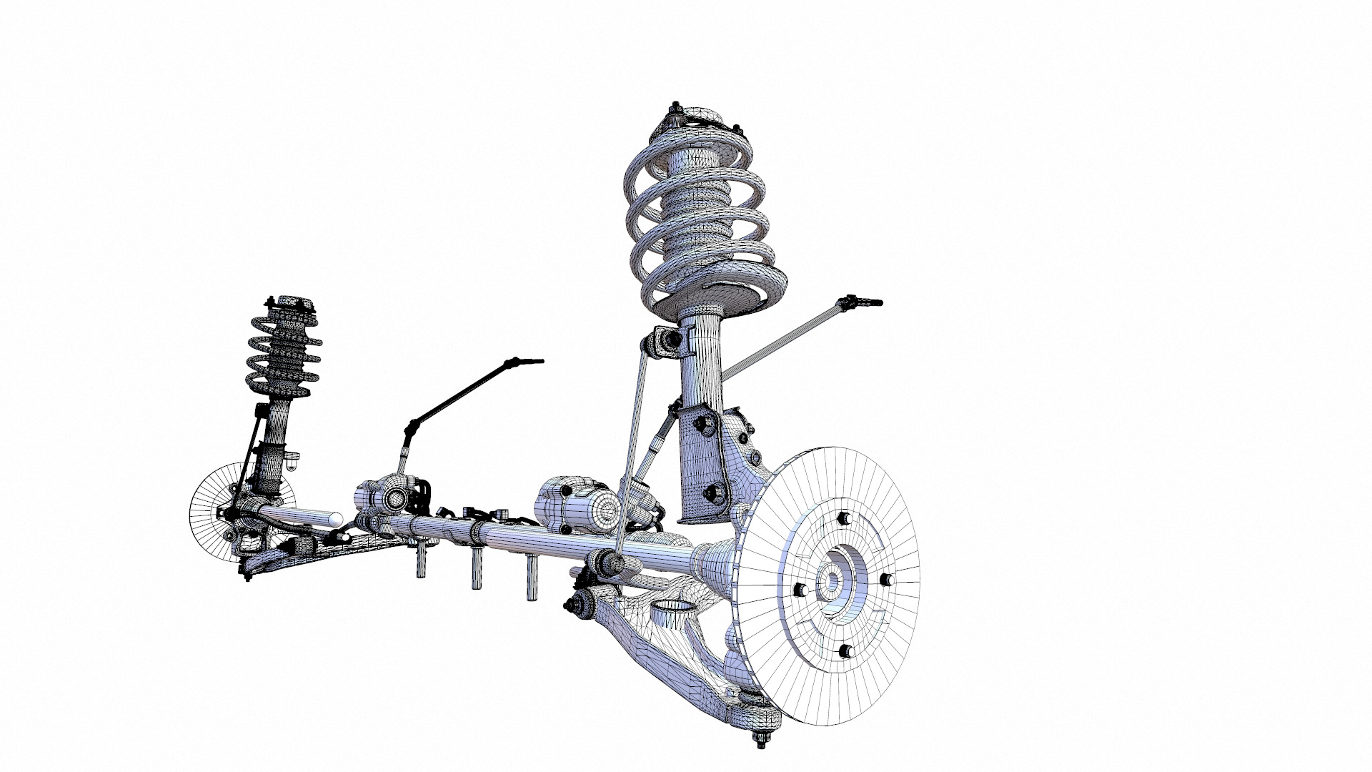 Steering and Suspension Low-poly 3D model_12