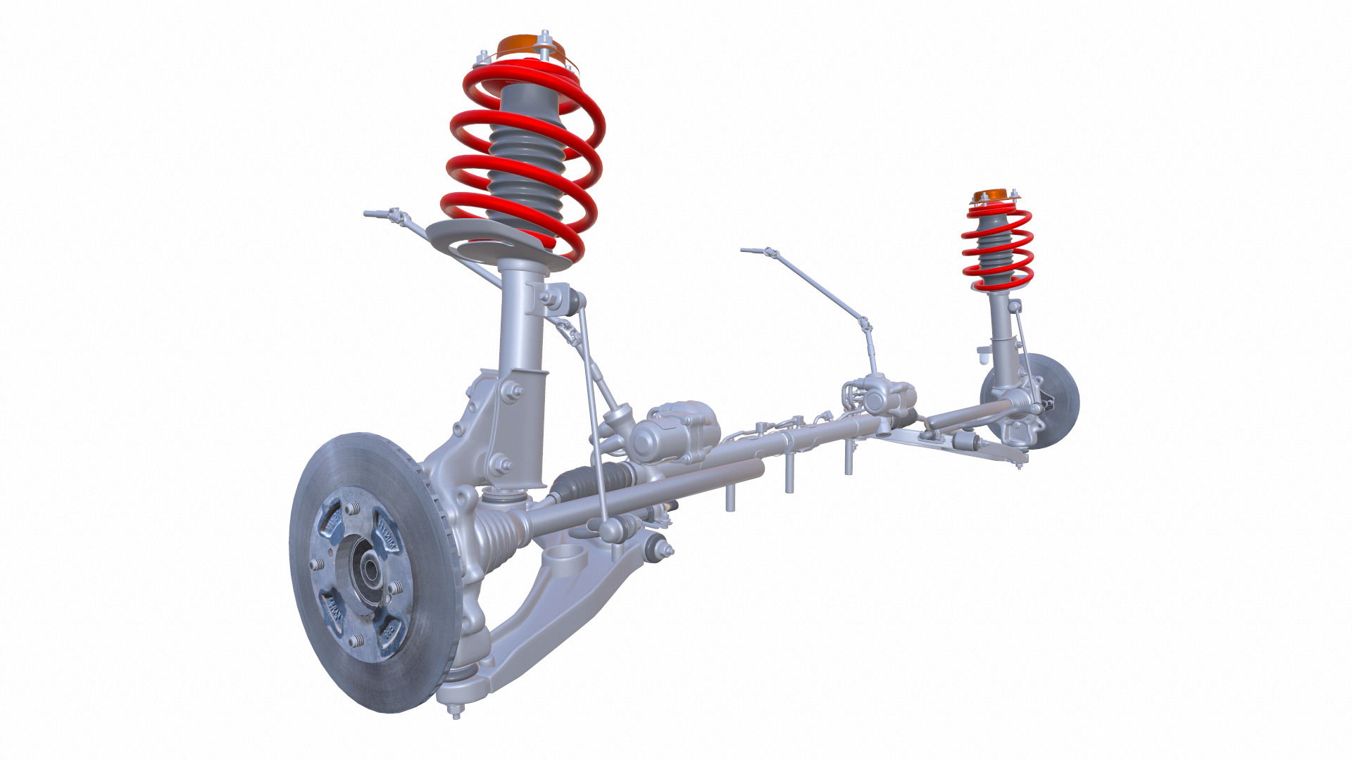 Steering and Suspension Low-poly 3D model_4