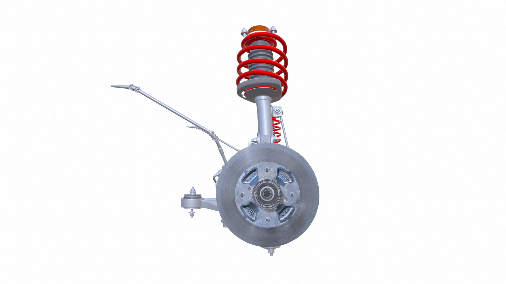 Steering and Suspension Low-poly 3D model_5