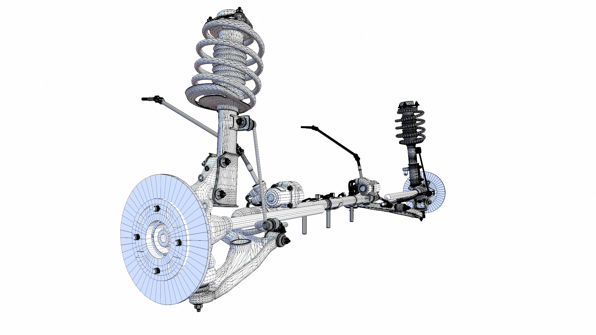 Steering and Suspension Low-poly 3D model_14