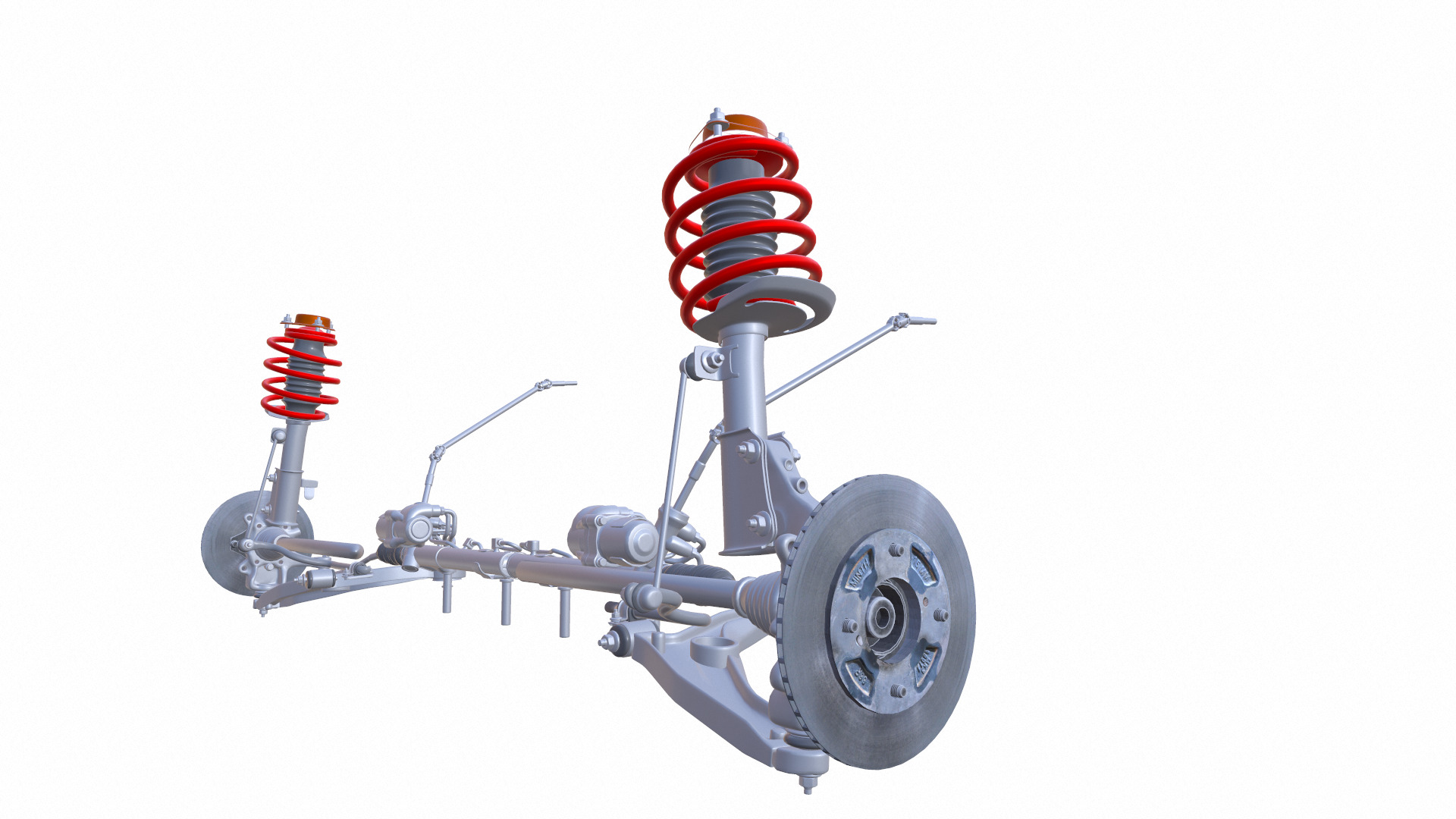 Steering and Suspension Low-poly 3D model_11