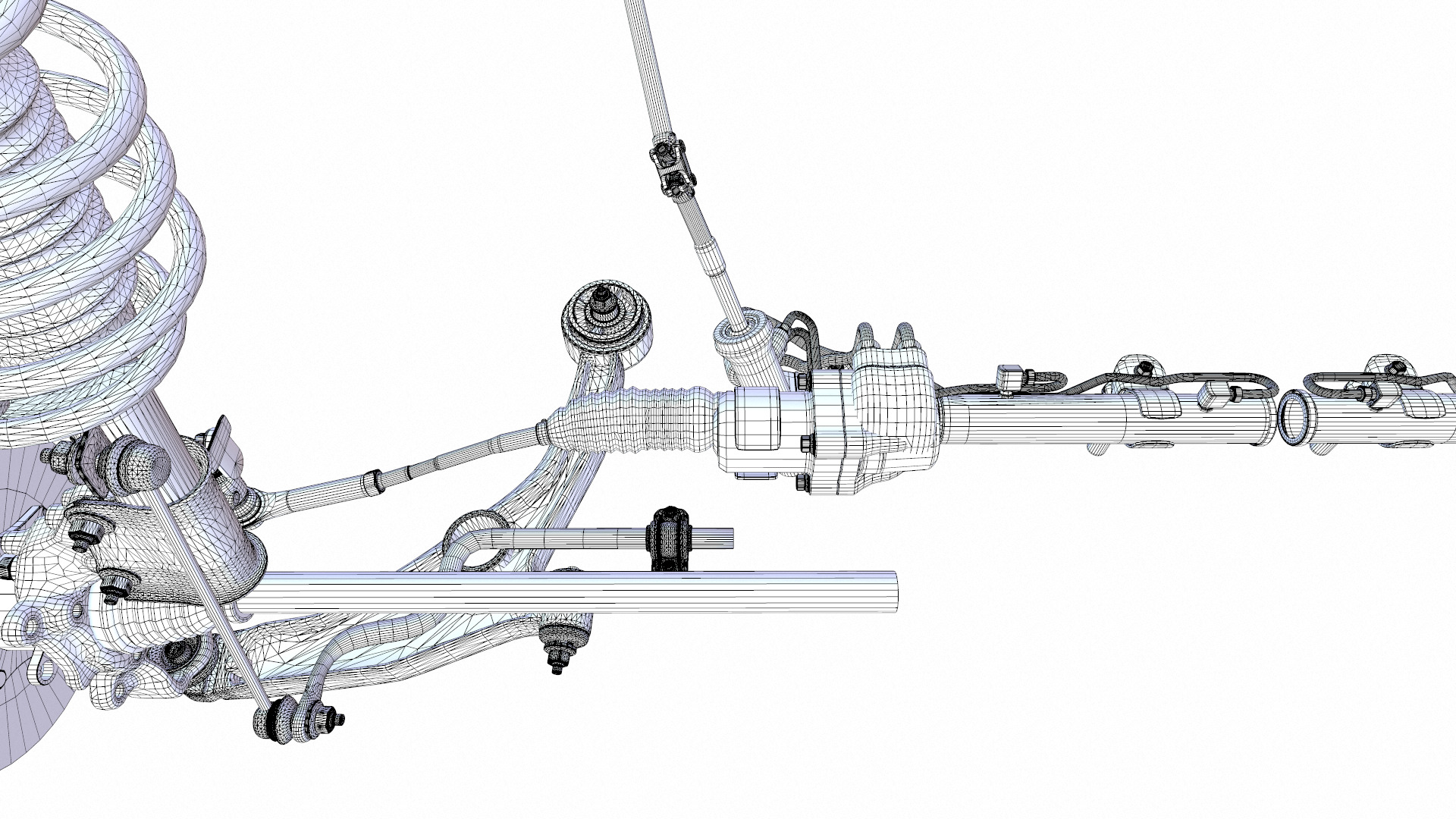 Steering and Suspension Low-poly 3D model_15