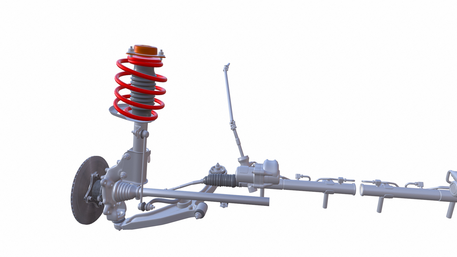 Steering and Suspension Low-poly 3D model_8