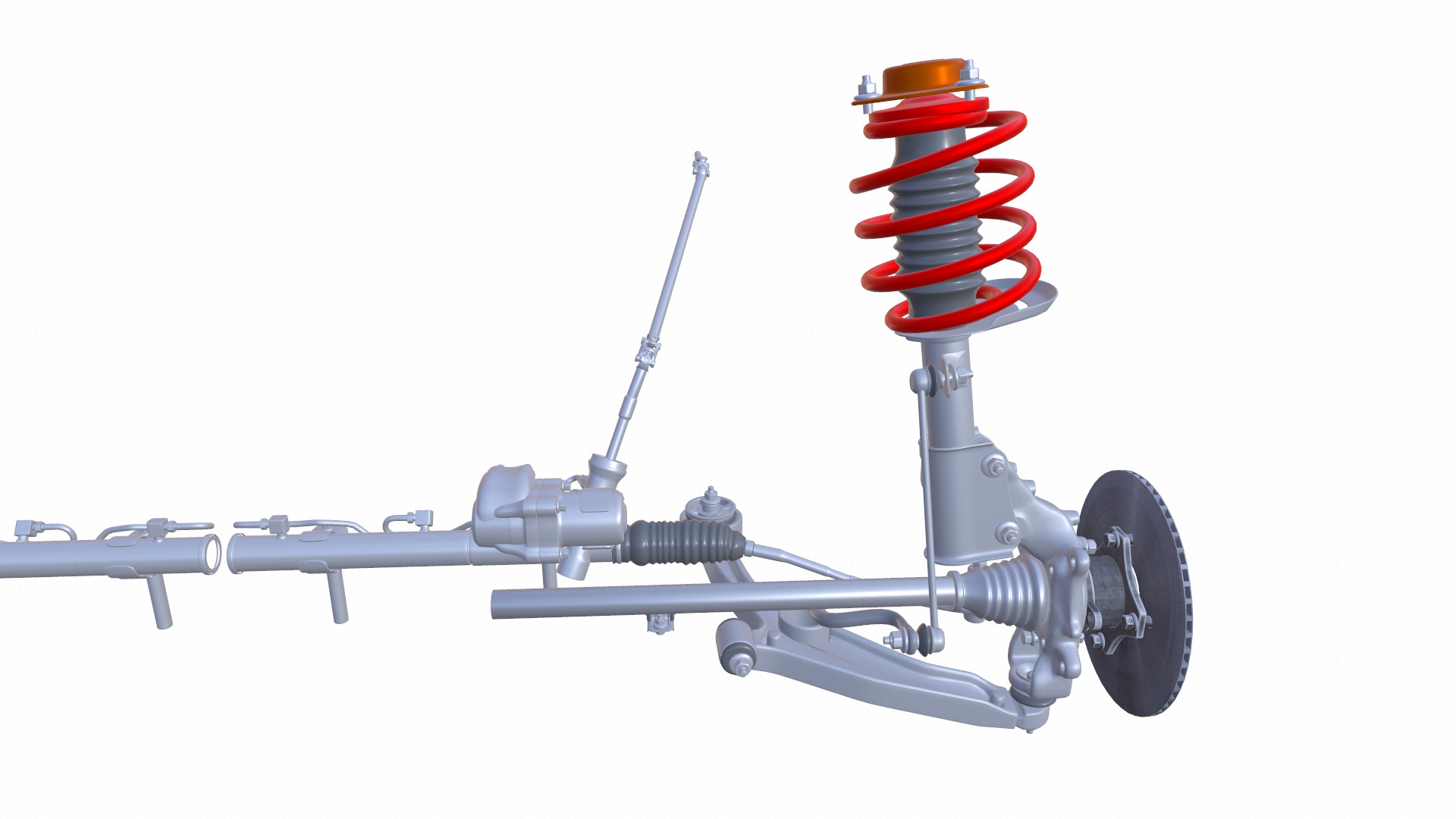 Steering and Suspension Low-poly 3D model_10