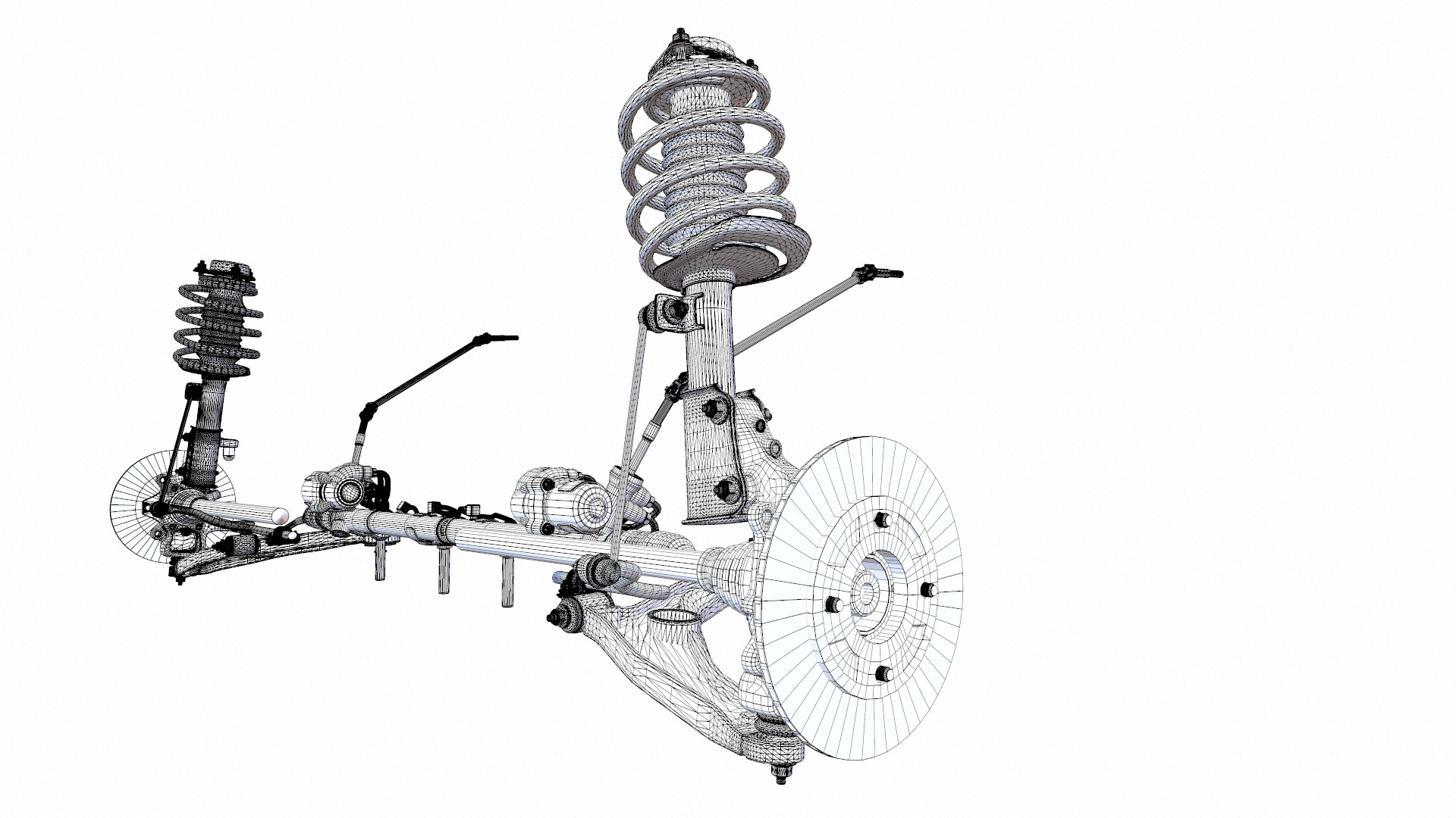 Steering and Suspension Low-poly 3D model_19