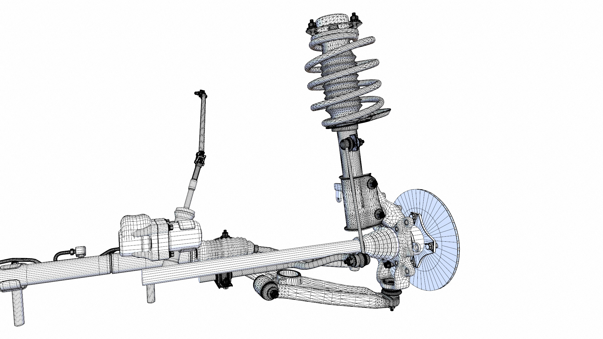 Steering and Suspension Low-poly 3D model_18